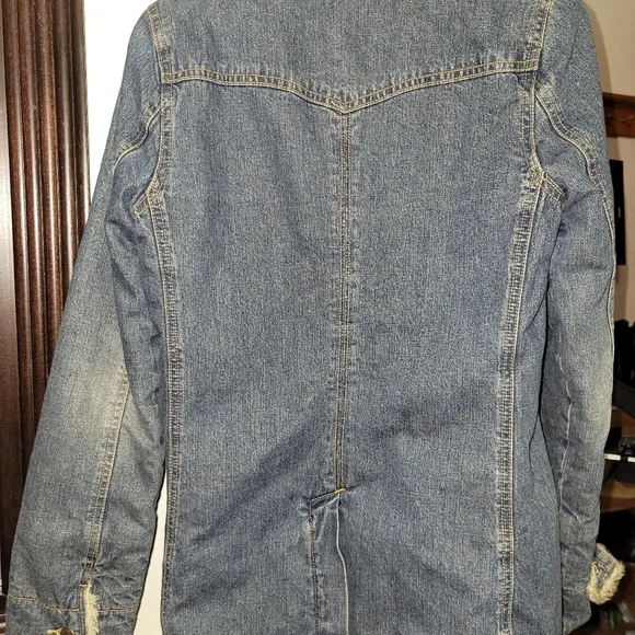 Abercrombie & Fitch Denim Faux Fur Jacket S - Picture 6 of 6